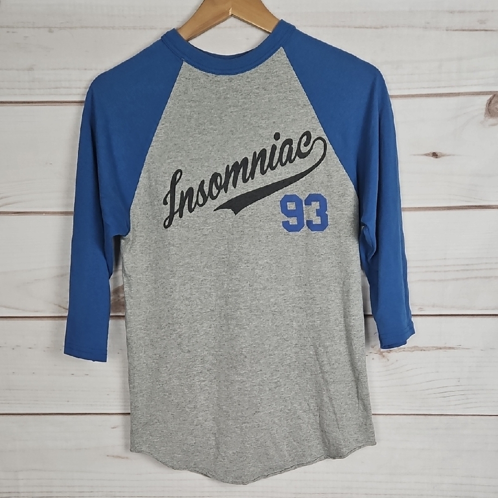 Insomniac EDC 93 Headliner Gray & Blue Baseball Raglan Tee - Size Small